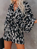 Tied Printed Kimono Sleeve Romper Trendsi