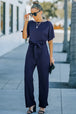  Tie Waist Straight Leg Jumpsuit Trendsi