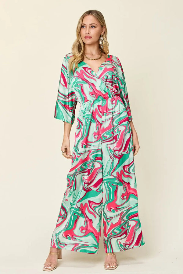 BazaarBey   Half Sleeve Wide Leg Jumpsuit 