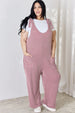   Ribbed Tie Shoulder Sleeveless Ankle Overalls Trendsi