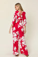   Printed Tie Back Wide Leg Jumpsuit Trendsi