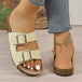 Open Toe Double Buckle Sandals Trendsi