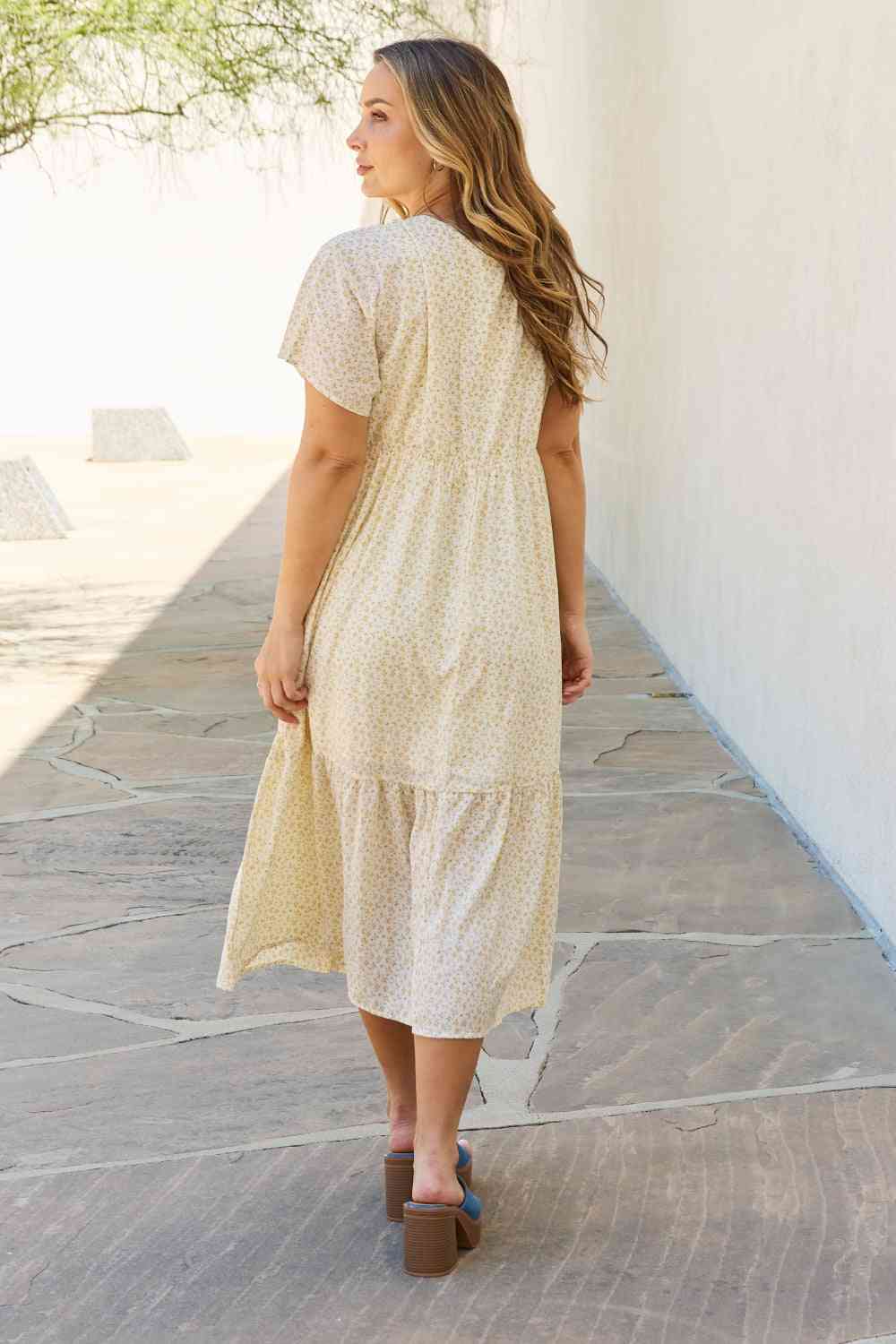  Spring Baby Full Size Kimono Sleeve Midi Dress in Cream -BazaarBey - www.shopbazaarbey.com