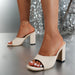 PU Leather Block Heel Pumps Trendsi