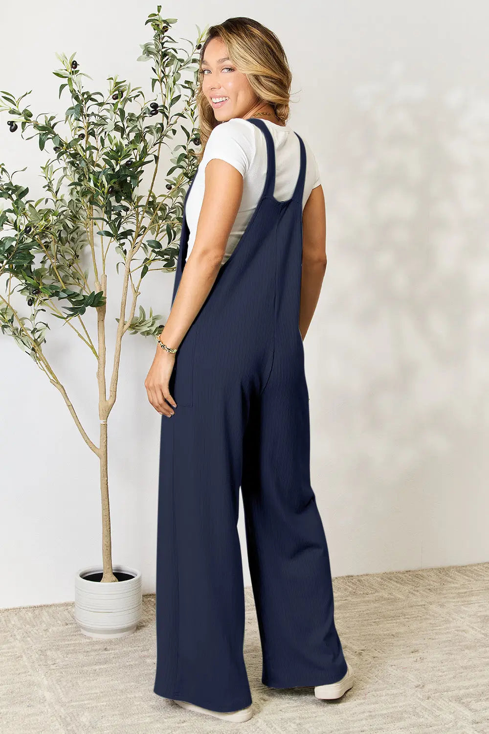   Wide Strap Overall with Pockets Trendsi