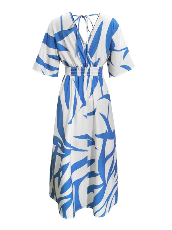 Slit Printed  Maxi Dress -BazaarBey - www.shopbazaarbey.com