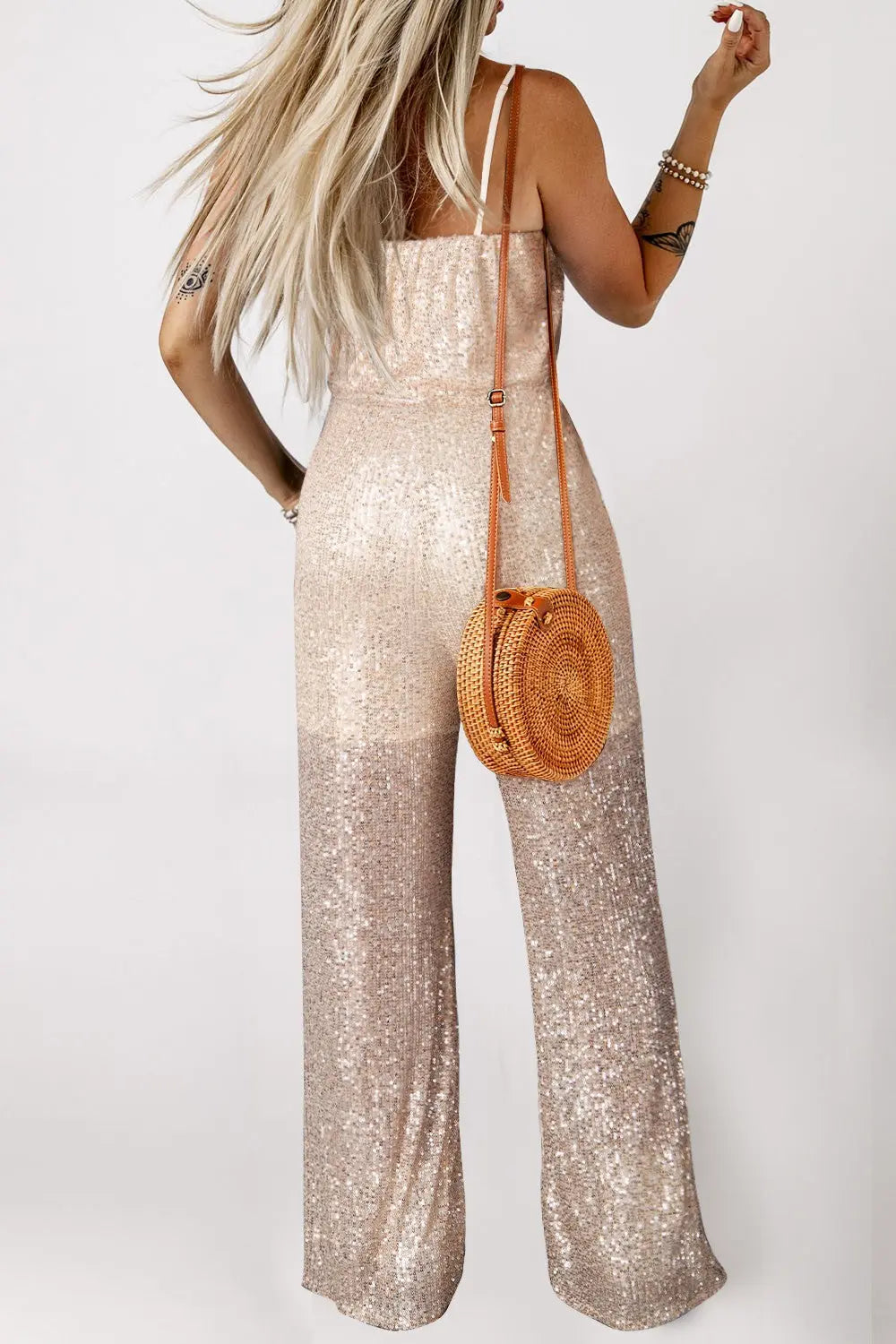  Spaghetti Strap Wide Leg Jumpsuit Trendsi