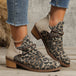 Contrast Canvas Low Heel Boots Trendsi