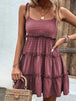 Frill Spaghetti Strap Tiered Dress -BazaarBey - www.shopbazaarbey.com