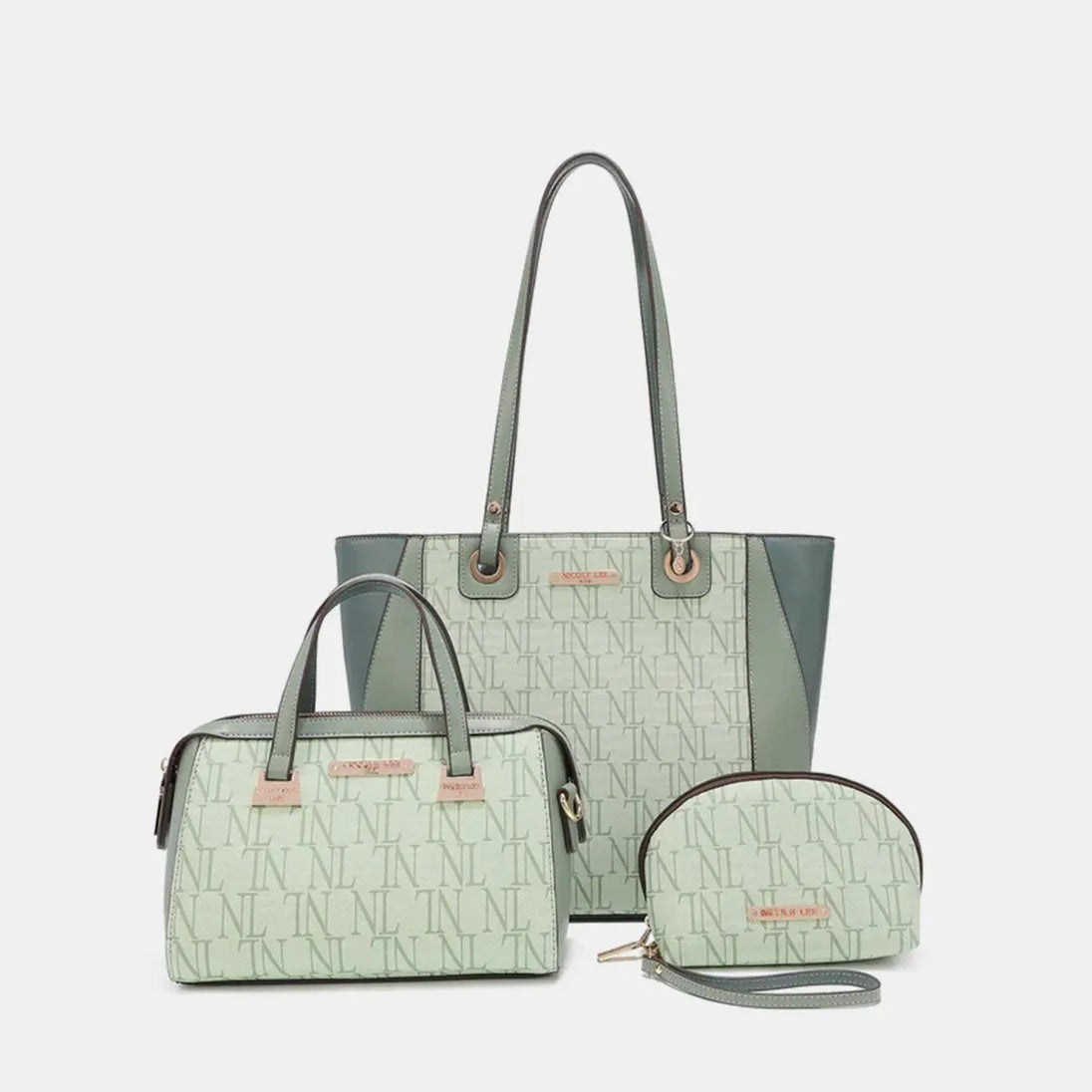  3-Piece Letter Print Texture Handbag Set Trendsi