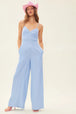  Drawstring Back Sleeveless Wide Leg Jumpsuit Trendsi