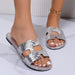 Crocodile Pattern Open-Toe PU Leather Sandals Trendsi