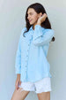  Blue Jean Baby Denim Button Down Shirt Top in Light Blue Bazaarbey