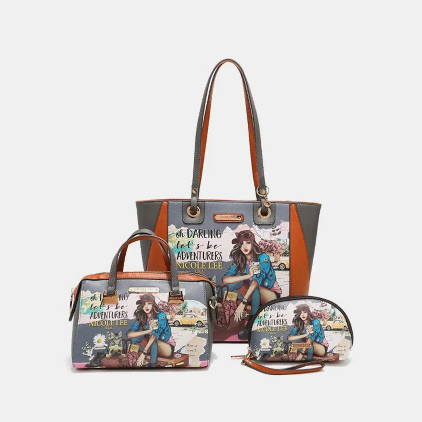  JOURNEY OF STEPHANIE 3-Piece Handbag Set Trendsi