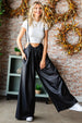 First Love Drawstring Back Spaghetti Strap Wide Leg Overall Trendsi