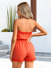  Trim Belted Strapless Romper Trendsi