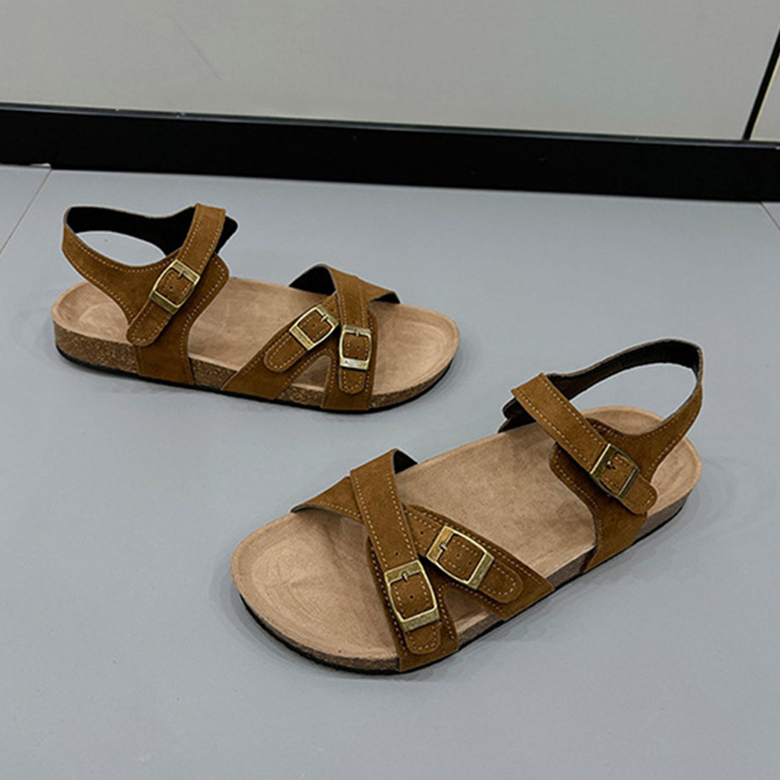 Open Toe Flat Buckle Sandals Trendsi