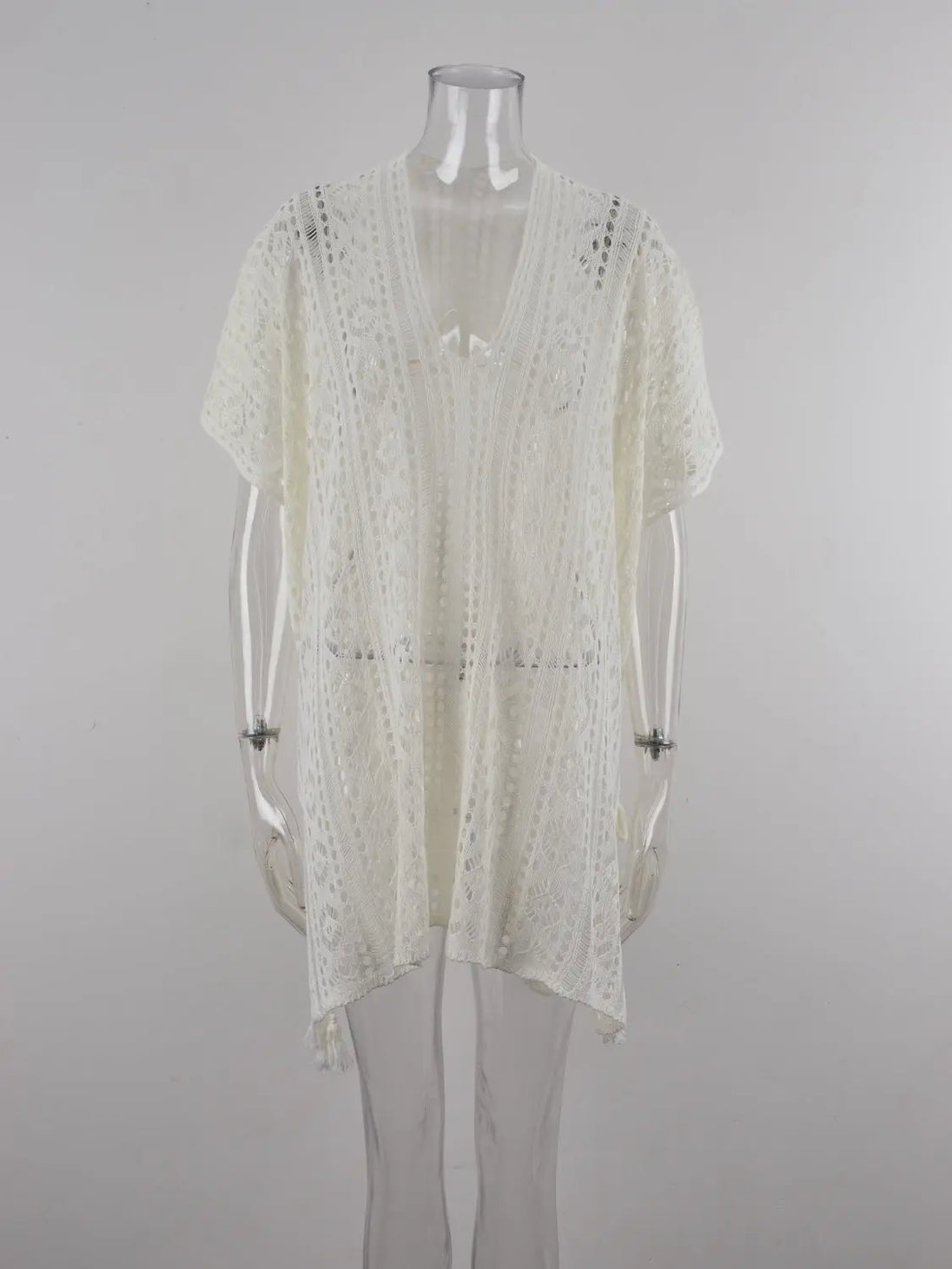  V-Neck Cover-Up with Tassel Trendsi