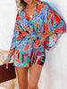 Tied Printed Kimono Sleeve Romper Trendsi