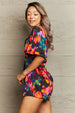 Printed Tied Flounce Sleeve Romper Trendsi