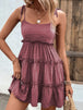 Frill Spaghetti Strap Tiered Dress -BazaarBey - www.shopbazaarbey.com