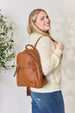  PU Leather Woven Backpack Trendsi