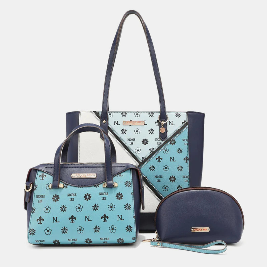  3-Piece Color Block Handbag Set Trendsi