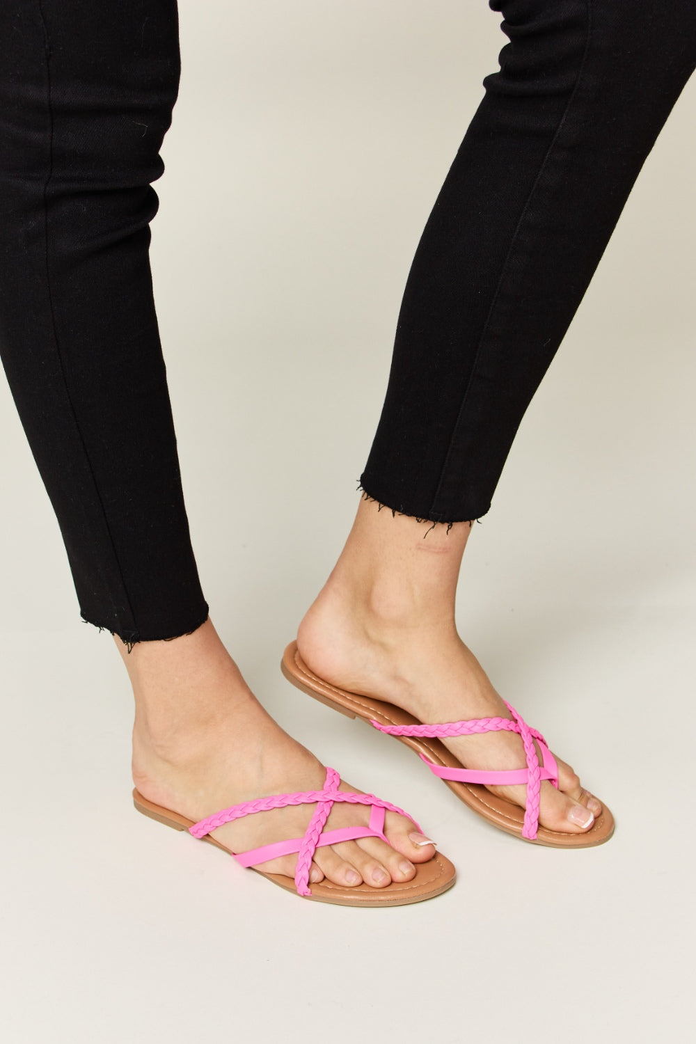  Crisscross PU Leather Open Toe Sandals Trendsi