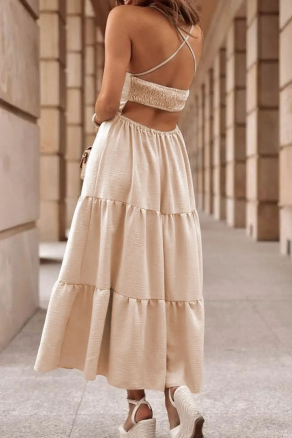 Tiered  Spaghetti Strap Dress -BazaarBey - www.shopbazaarbey.com