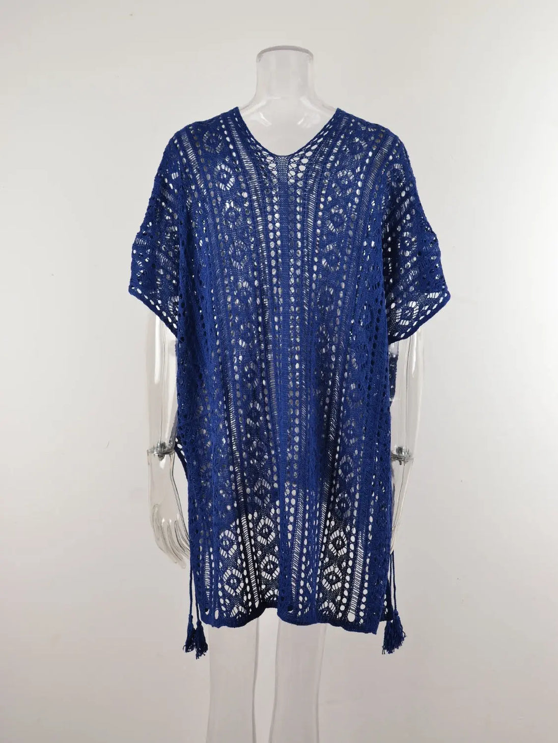  V-Neck Cover-Up with Tassel Trendsi