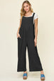 BazaarBey   Texture Sleeveless Wide Leg Overall 