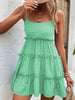 Frill Spaghetti Strap Tiered Dress -BazaarBey - www.shopbazaarbey.com