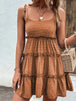 Frill Spaghetti Strap Tiered Dress -BazaarBey - www.shopbazaarbey.com