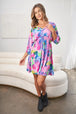  Full Size Printed V-Neck Tie Back Mini Dress -BazaarBey - www.shopbazaarbey.com