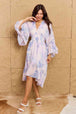  Take Me With You Floral Bell Sleeve Midi Dress in Blue -BazaarBey - www.shopbazaarbey.com