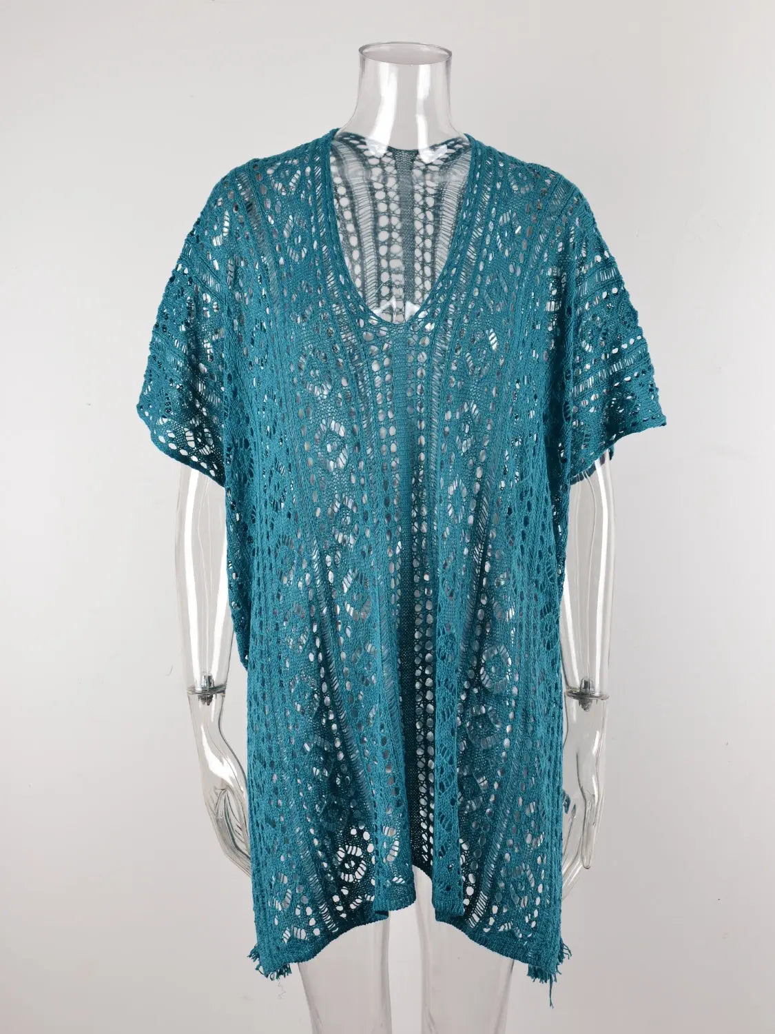  V-Neck Cover-Up with Tassel Trendsi