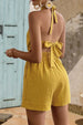 Halter Neck Tie Back Romper Trendsi