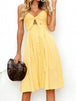 Cutout Smocked Sweetheart Neck Cami Dress -BazaarBey - www.shopbazaarbey.com