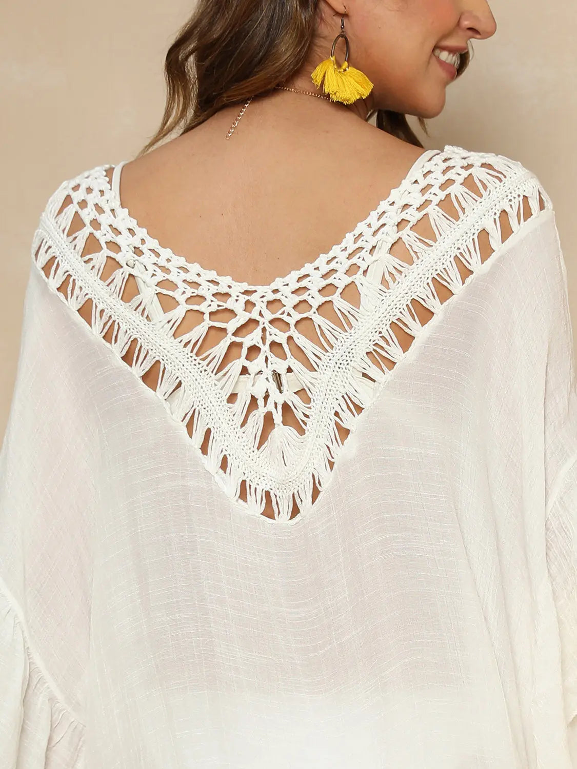  Ruffled Half Sleeve Cover-Up Trendsi