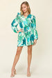  Full Size Floral Long Sleeve Romper with Pockets Trendsi