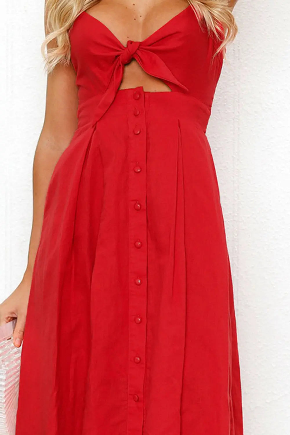 Cutout Smocked Sweetheart Neck Cami Dress -BazaarBey - www.shopbazaarbey.com