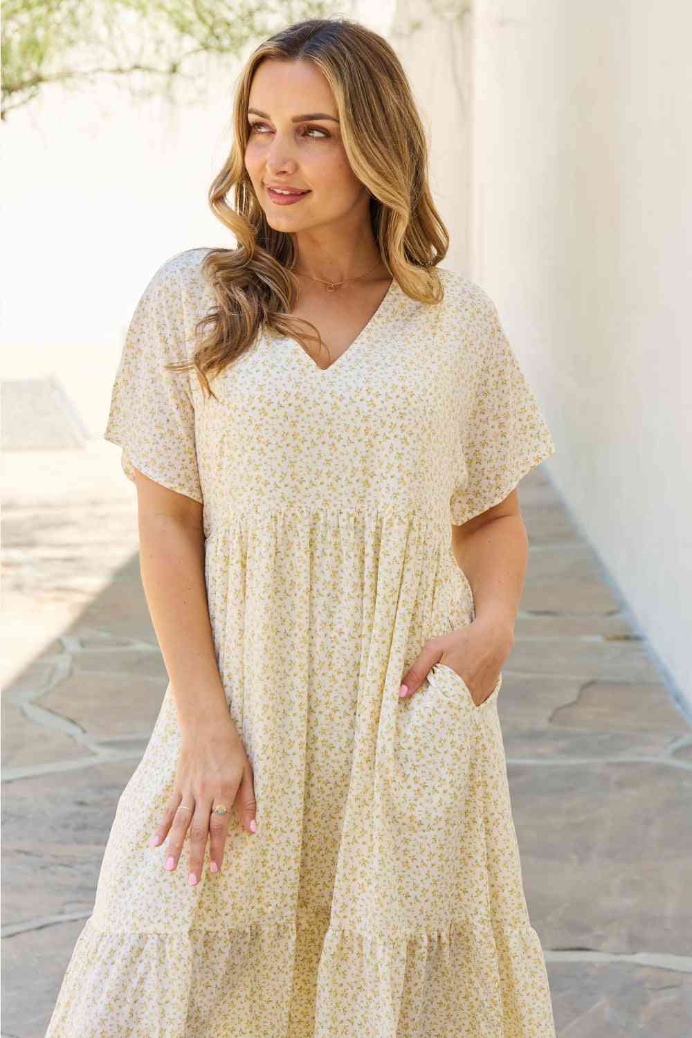  Spring Baby Full Size Kimono Sleeve Midi Dress in Cream -BazaarBey - www.shopbazaarbey.com