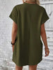 Pocketed Round Neck Short Sleeve Dress -BazaarBey - www.shopbazaarbey.com