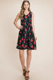  Floral Ruched Tank Dress -BazaarBey - www.shopbazaarbey.com