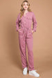 BazaarBey   Button Up Drawstring Waist Straight Jumpsuit 