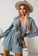 Tied Flounce Sleeve Plunge Romper Trendsi