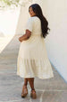  Spring Baby Full Size Kimono Sleeve Midi Dress in Cream -BazaarBey - www.shopbazaarbey.com