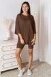  Full Size Soft Rayon Three-Quarter Sleeve Top and Shorts Set Trendsi