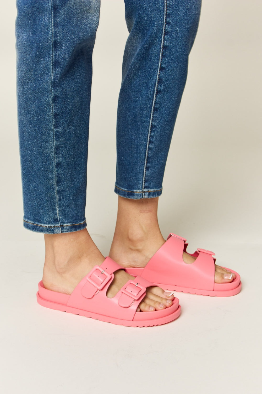  Double Buckle Open Toe Sandals Trendsi