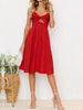 Cutout Smocked Sweetheart Neck Cami Dress -BazaarBey - www.shopbazaarbey.com